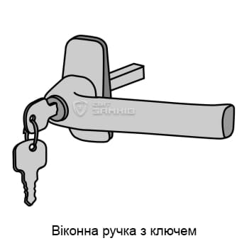 Віконна ручка з ключем Віконна ручка з ключем