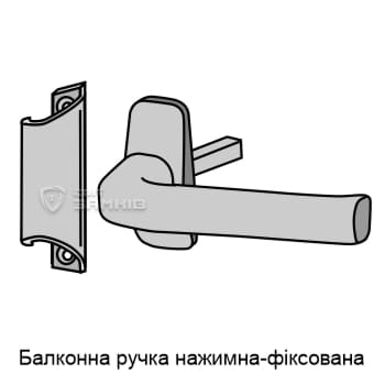 Балконна ручка нажимна-фіксована Балконна ручка нажимна-фіксована
