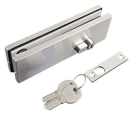 Нижний накладной замок GLASS-M-TECH EK-М50 для стеклянных дверей сатин