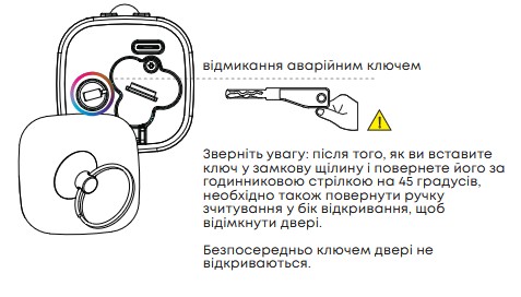 резервний спосіб відкривання смарт-циліндра