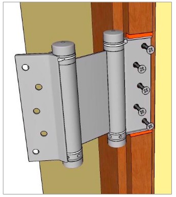 Крепление петли к коробке Прикручивание барной петли к пластине и коробке дверного полотна