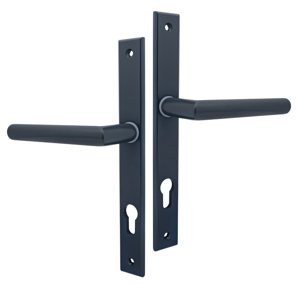 Ручки на планке нажимные серого цвета