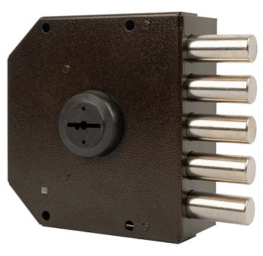 Накладной сувальдный замок SHERLOCK Коричневый замок с сувальдами и ригелями