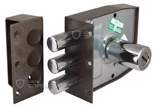 Замок накладной MOTTURA с соответствующей планкой Коричневый замок накладного типа с ригулями и сердцевиной