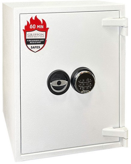 Защищенный сейф белого цвета