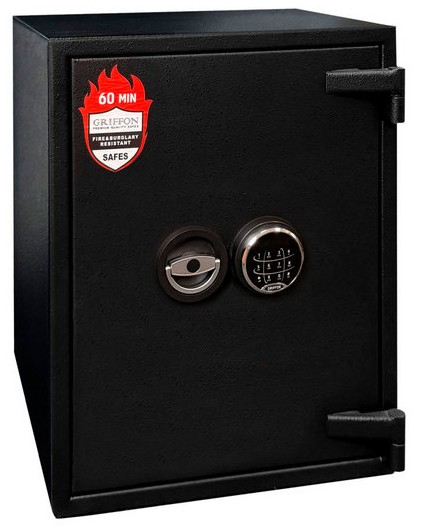 Защищенный сейф черного цвета