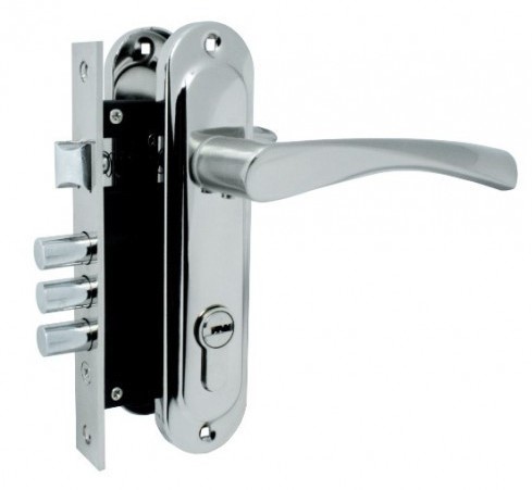 Механизм замка с ручкой на планке