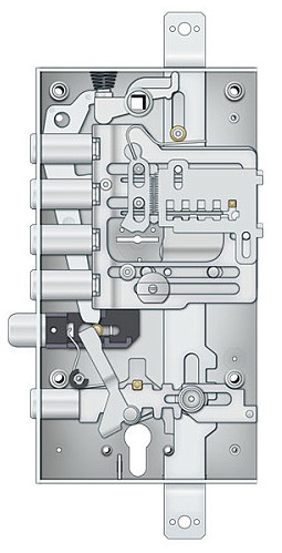 Подробная конструкция механизма для дверей