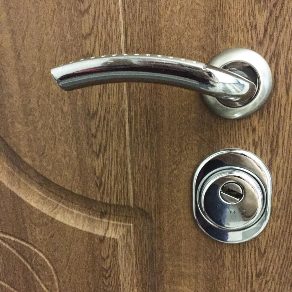 Дверь с защитной фурнитурой