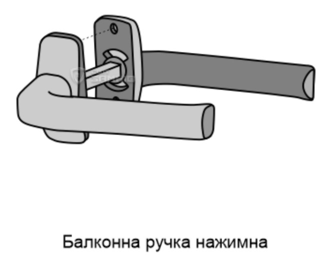 балконная нажимная двусторонняя ручка