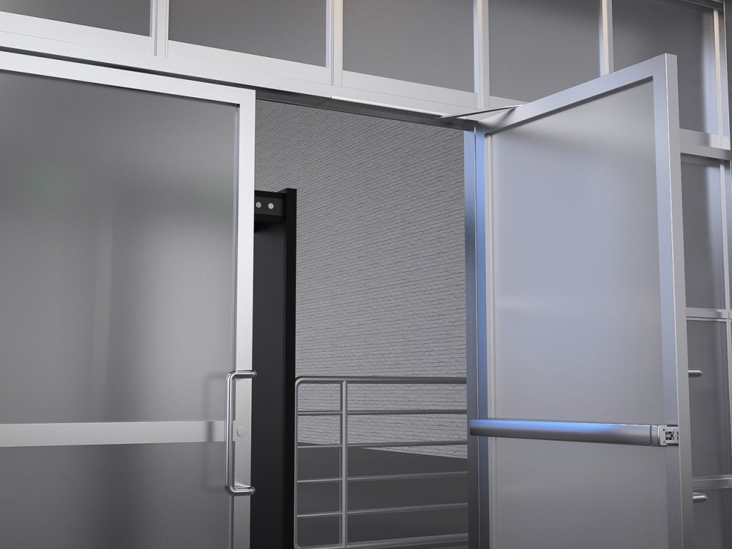 Металеві двері з врізним дотягувачем