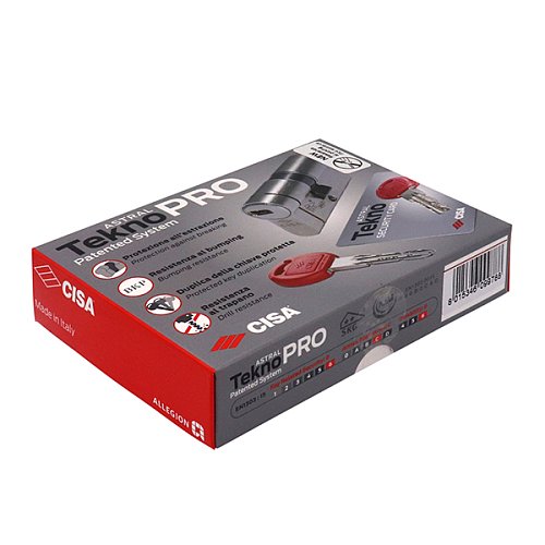 Циліндр половинка CISA Astral Tekno PRO 40 (30*10) нікель матовий 3 ключі - Фото №13