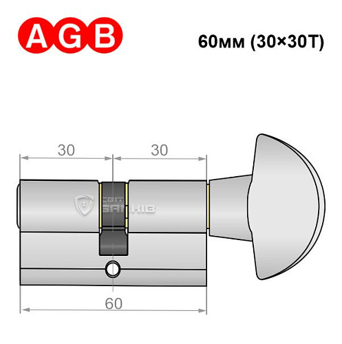 Цилиндр AGB MOD 600 60T (30*30T) хром полированный - Фото №6