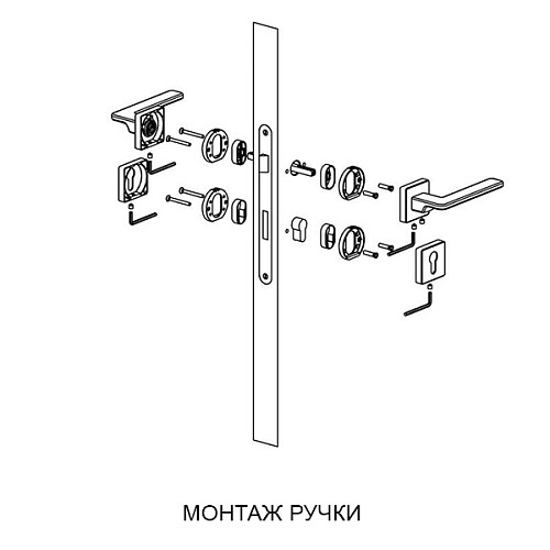 Ручки на розетте SYSTEM Tara (RO11) CBMX матовый хром состаренный - Фото №2