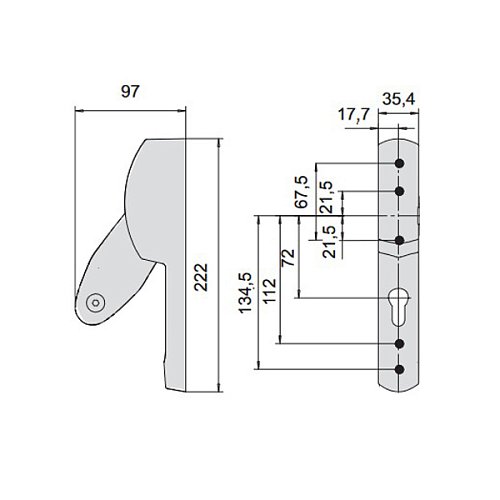 Антипаніка врізна CISA Fast Push 59617.00 72 мм без штанги - Фото №13