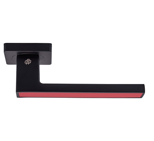 Ручки на розеті GAVROCHE Magnium AL-A1 BLACK/RED чорний/червоний - Фото №3