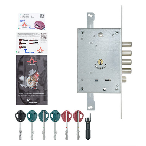 Механізм замка MUL-T-LOCK Omega OFMPB10328L VIP/3in1 (BS65*85мм) хром полірований без зв.планки - Фото №5