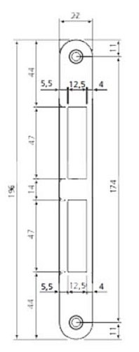 Ответная планка AGB Centro Focus никель - Фото №2