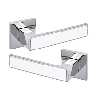 Ручки на розеті GAVROCHE Platinum Pt-Z25 тонка розета W/CP біла емаль/хром