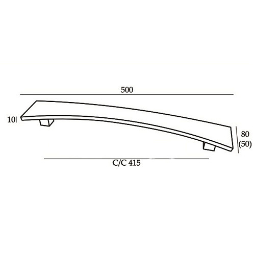 Ручка скоба ORO/ORO SS 8003 50cm/45cm (половинка) SS нержавіюча сталь  - Фото №3