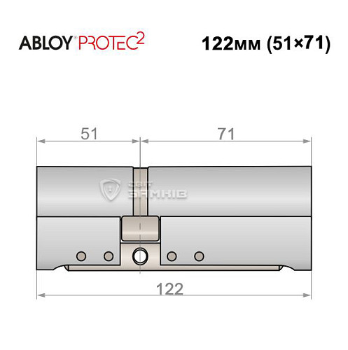 Циліндр ABLOY Protec2 122 (51*71) хром полірований - Фото №4
