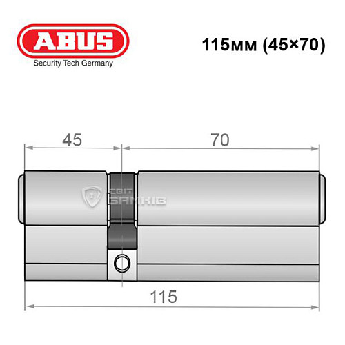 Цилиндр ABUS Vitess 4000 MX (модульный) 115 (45*70) никель сатин - Фото №8