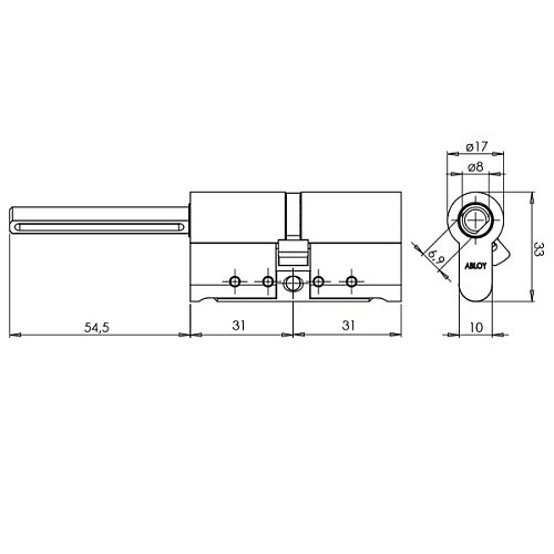 Цилиндр ABLOY Protec2 62T (31*31T) со штоком хром полированный - Фото №9