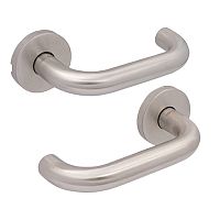 Ручки на розетте CISA PL Oval круглая розетта 07070.70 нержавеющая сталь