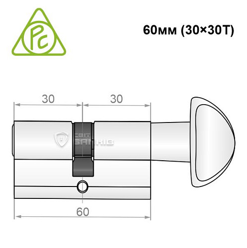 Циліндр CORTELLEZZI PRIMO 117F 60T (30*30T) хром - Фото №6