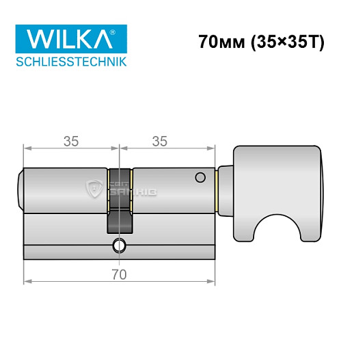 Цилиндр WILKA 1405 C Premium 130 70T (35*35T) никель - Фото №8
