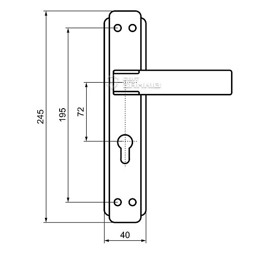 Ручки на планці OZCANLAR Alaska Yale 72 нікель сатин - Фото №4