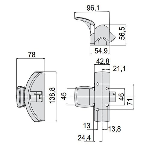 Антипаніка накладна CISA Fast Push-pad 59061.10 модульна 1-точкова чорний - Фото №14