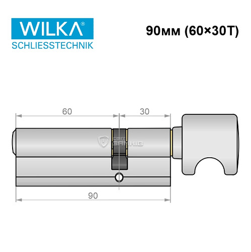 Цилиндр WILKA 1405 A 90T (60*30T) никель - Фото №8