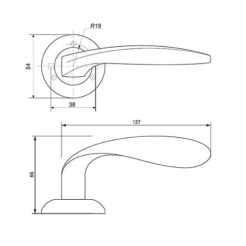 Ручки на розеті APECS Megapolis Beijin H-0809-A CR хром - Фото №2