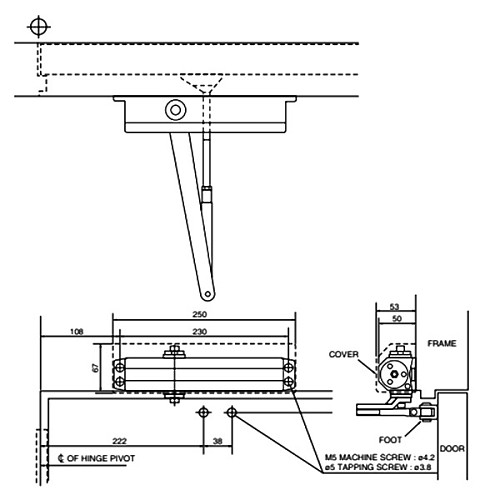 Дотягувач RYOBI DS-2055V BC STD HO з фіксацією до 100кг Сірий - Фото №12