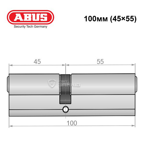 Цилиндр ABUS Vitess 1000 100 (45*55) никель сатин - Фото №6