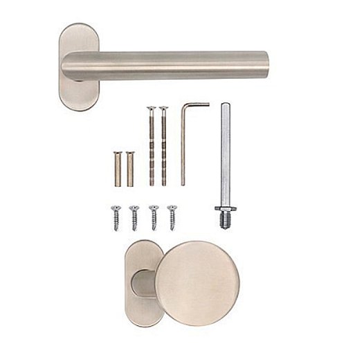 Ручки на розеті ABARO Lido FM фіксована-натискна нержавіюча сталь - Фото №8