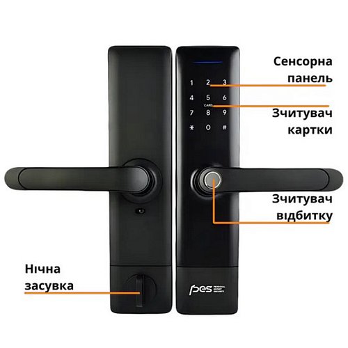 Умный замок PES Modus накладной черный - Фото №7
