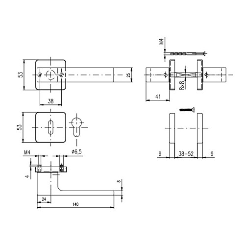 Ручки на розетте ROSTEX Ravena H53 черный - Фото №7