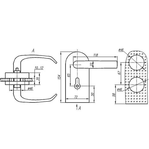 Комплект замка GLASS-M-TECH G-DL17 накладной для стеклянных дверей (стекло-стена) сатин - Фото №4