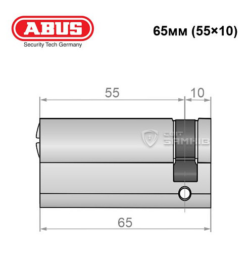 Циліндр половинка ABUS X12R 65 (55*10) нікель сатин 5 ключів - Фото №5