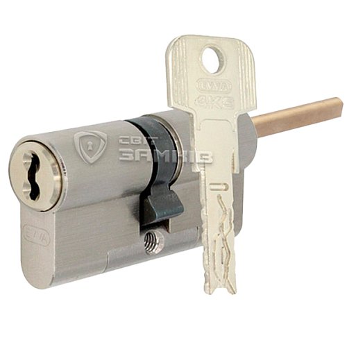 Циліндр EVVA 4KS 97Т (66*31T) зі штоком нікель сатин 3 ключі - Фото №1