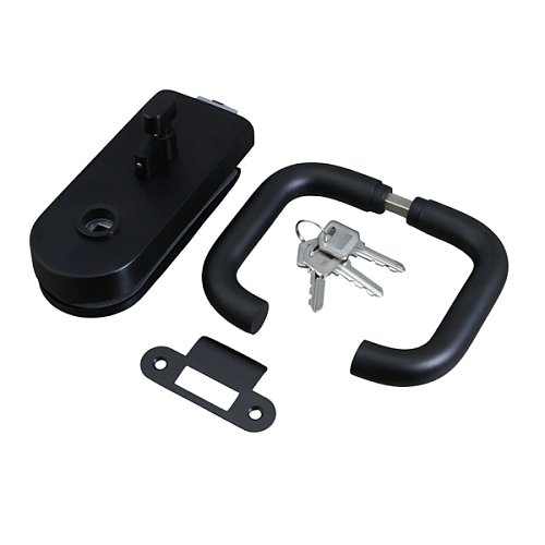 Комплект замка GLASS-M-TECH G2012 накладний для скляних дверей (скло-стіна) двосторонній чорний - Фото №2