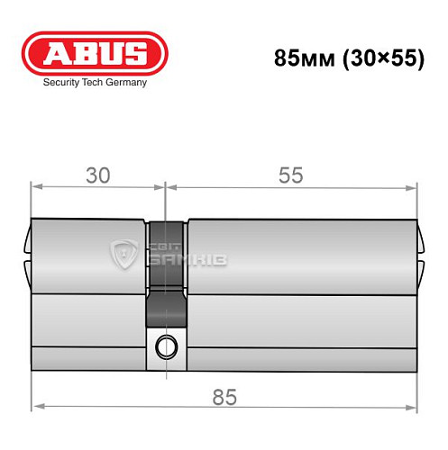Цилиндр ABUS Bravus 4000 Compact 85 (30*55) никель сатин - Фото №7