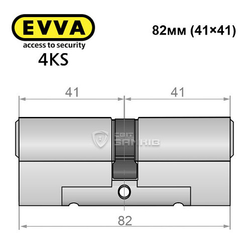 Циліндр EVVA 4KS 82 (41*41) нікель сатин 3 ключі - Фото №4