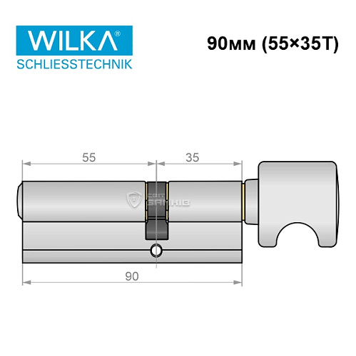 Цилиндр WILKA 1405 A 90T (55*35T) никель - Фото №8