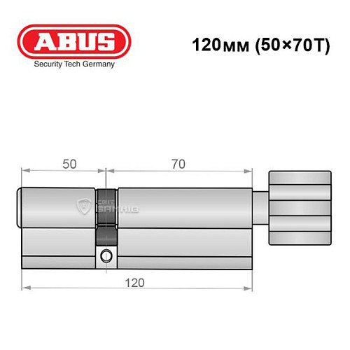 Циліндр ABUS Vitess 4000 MX (модульний) 120T (50*70T) нікель сатин - Фото №9