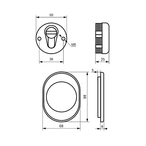Протектор DISEC DIAMOND BKD250 25мм латунь PVD - Фото №3