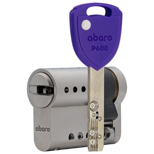 Циліндр половинка ABARO P600 (модульний) 66 (56*10) Ni нікель сатин 5 ключів - Фото №1