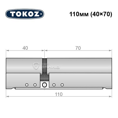 Цилиндр TOKOZ Pro300 110 (40*70) никель матовый - Фото №6